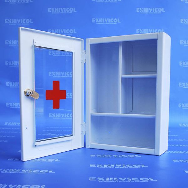 Botiquín metálico grande con puertas en vidrio Ref: 11501